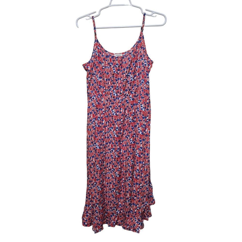 J.Crew Floral Sundress Ruffle Hem Spaghetti Strap Dress Size 4